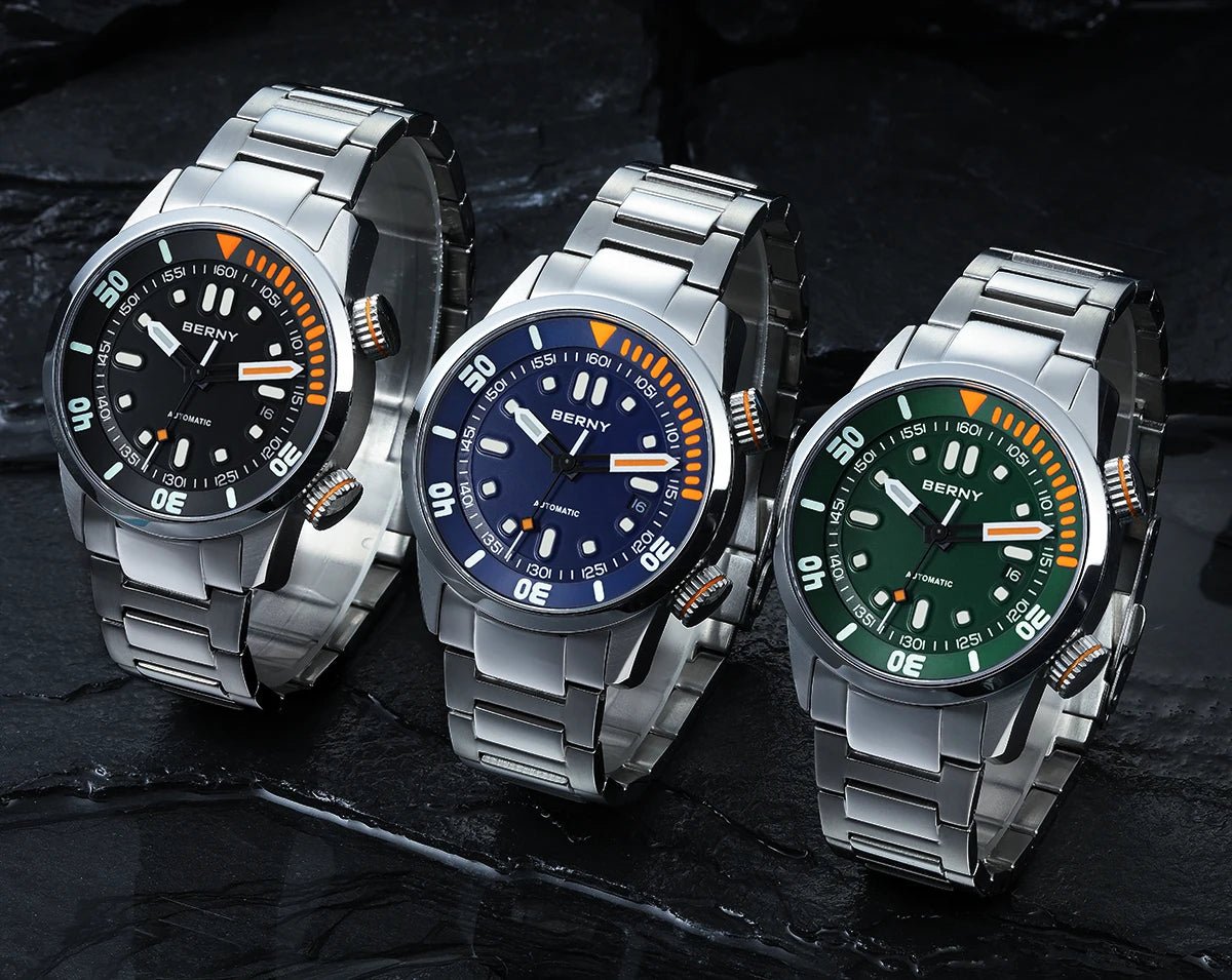 BERNY Automatic Dive Watch for Men Super Luminous - Oreela
