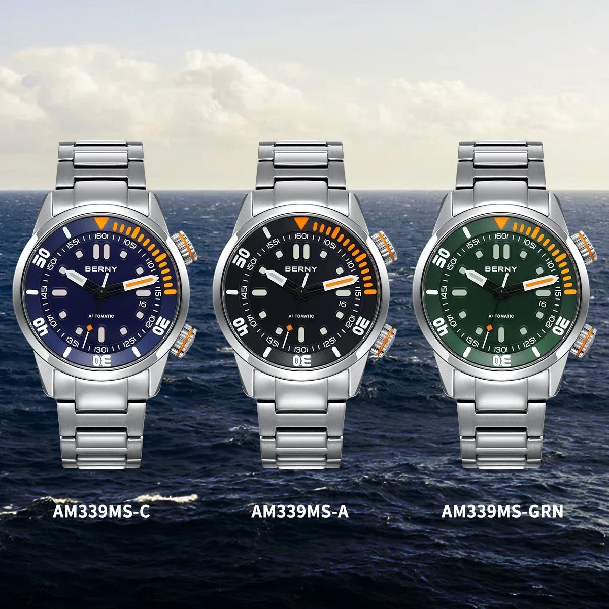 BERNY Automatic Dive Watch for Men Super Luminous - Oreela