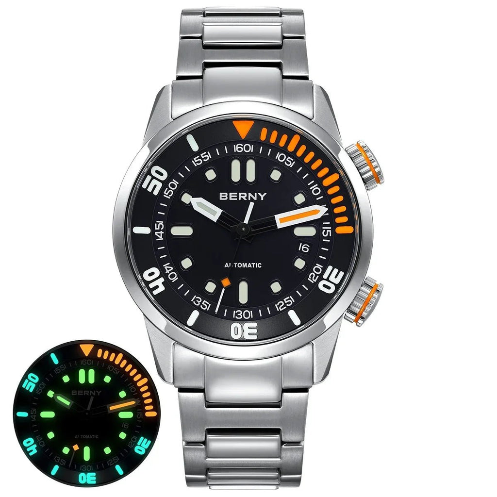 BERNY Automatic Dive Watch for Men Super Luminous - Oreela