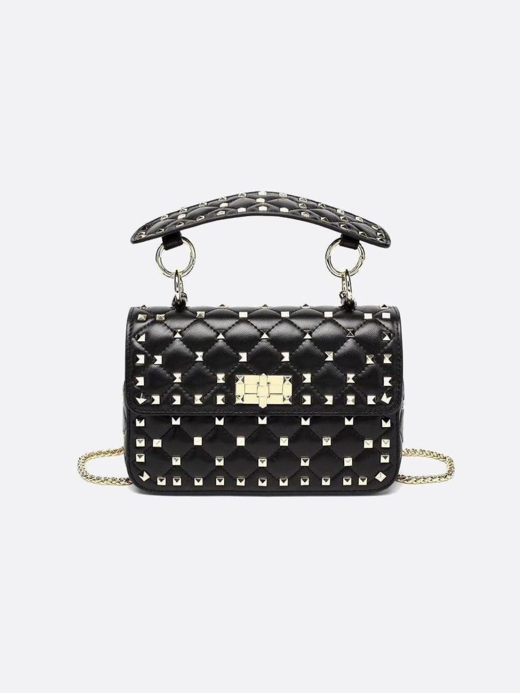 Black Studded Handbag - Oreela