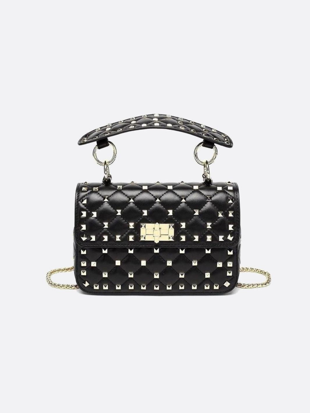 Black Studded Handbag - Oreela