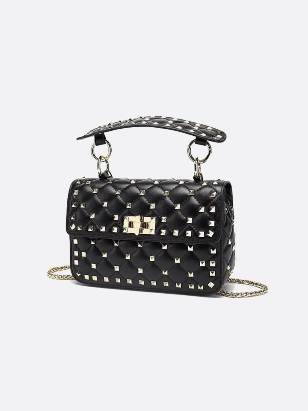 Black Studded Handbag - Oreela