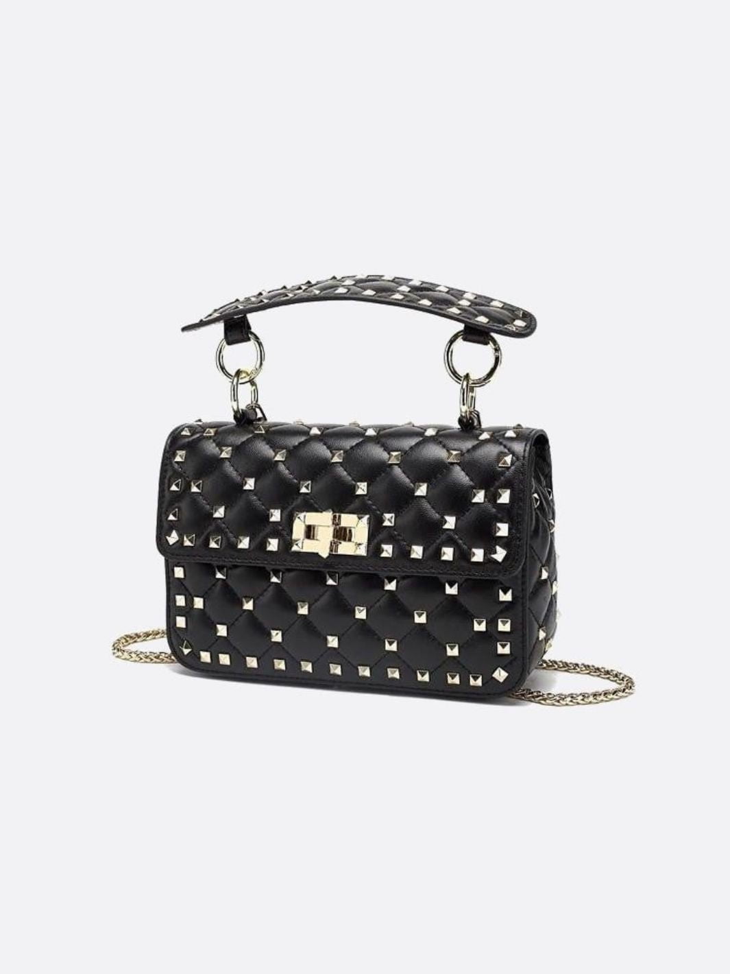 Black Studded Handbag - Oreela