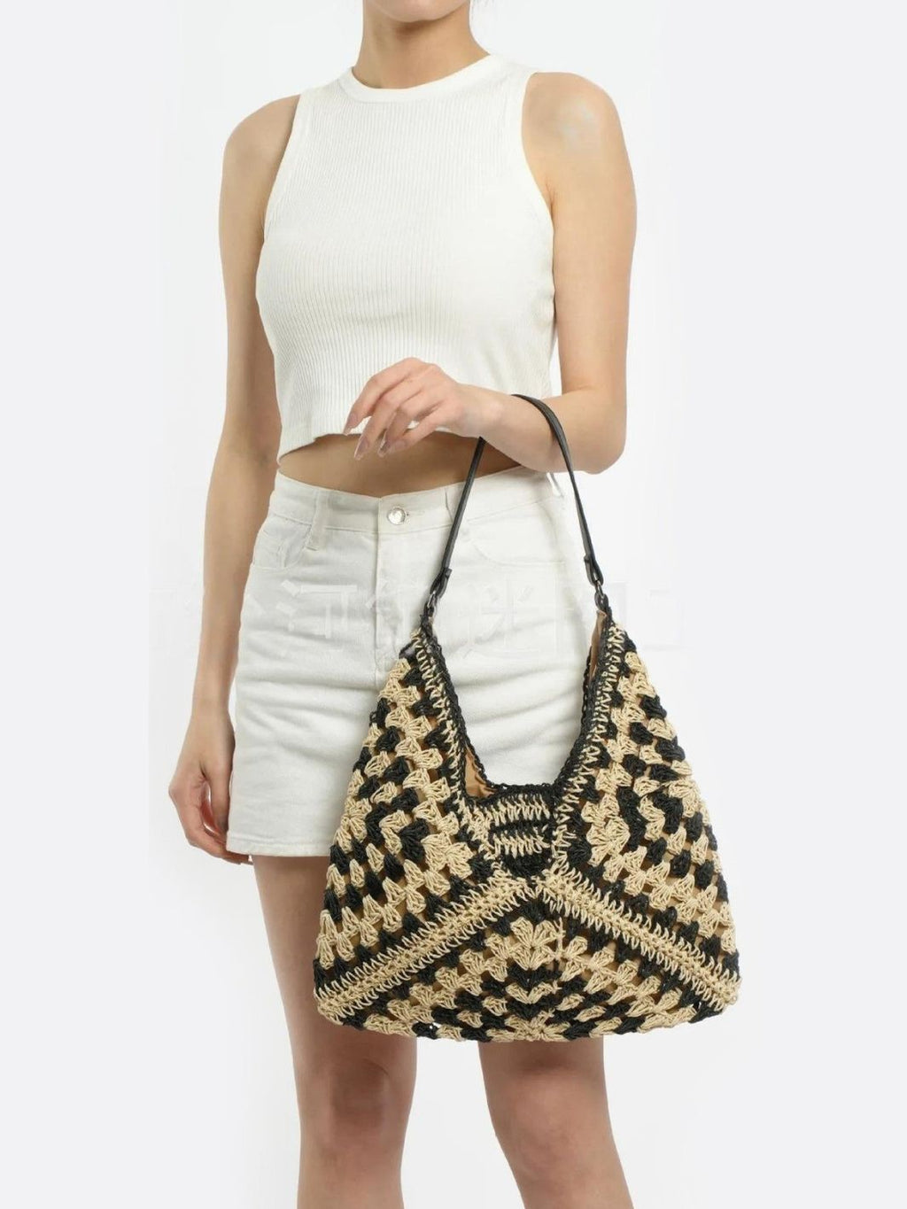 Boho Straw Crochet Crossbody Bag - Oreela