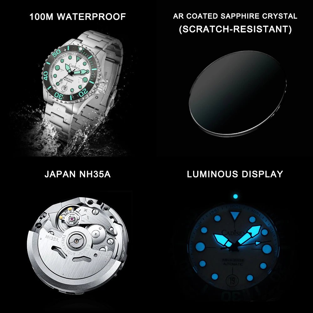 CADISEN AQUA DIVER New Brand Luxury Men Watches Automatic Watch - Oreela