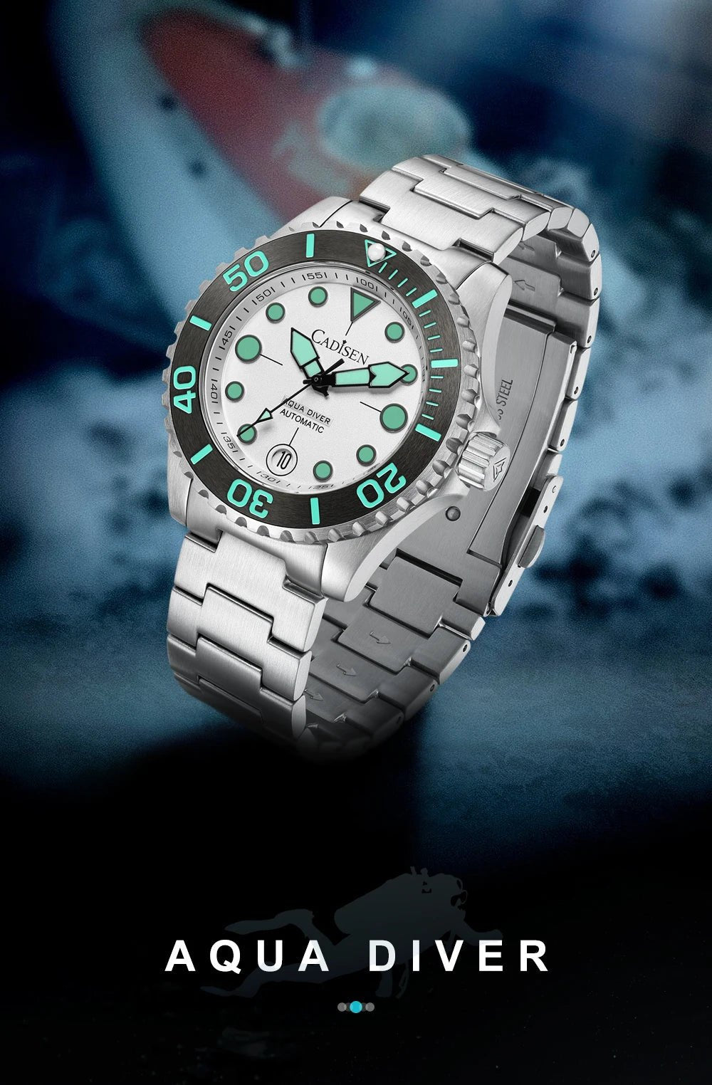 CADISEN AQUA DIVER New Brand Luxury Men Watches Automatic Watch - Oreela