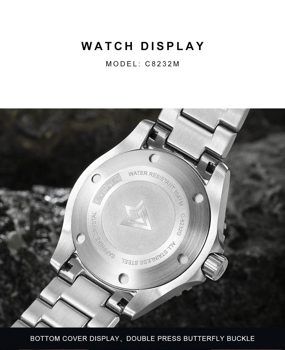 CADISEN AQUA DIVER New Brand Luxury Men Watches Automatic Watch - Oreela