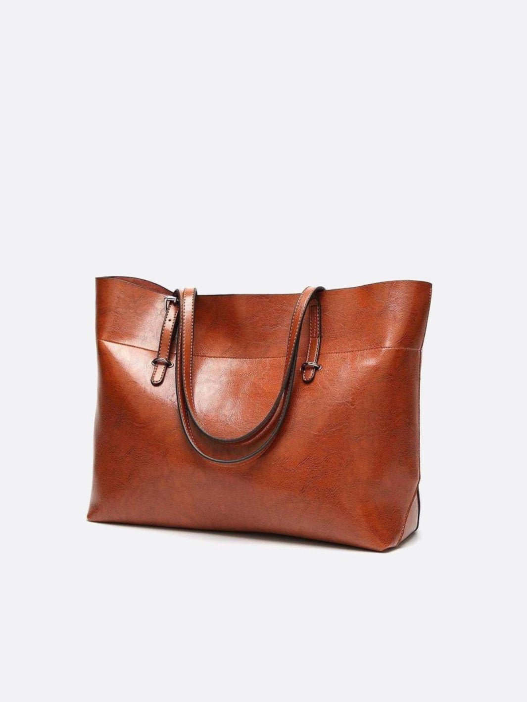 Camel Leather Tote Bag Stylish Everyday Carryall - Oreela