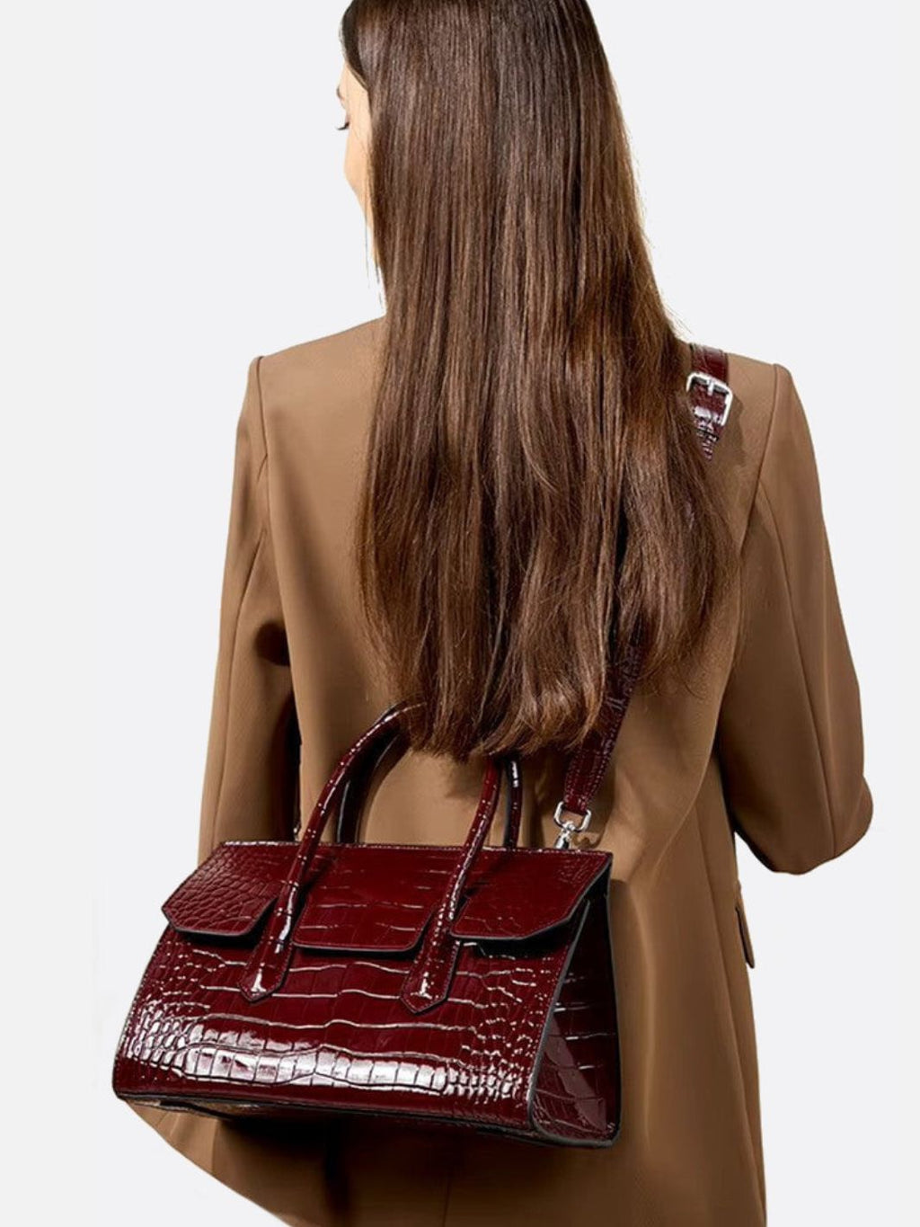 Crocodile - Effect Leather Bag - Oreela