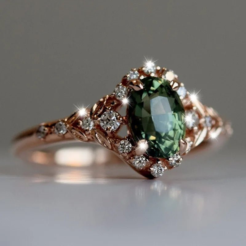 European and American new fashion oval zircon inlaid luxury personality versatile women's ring - Oreela