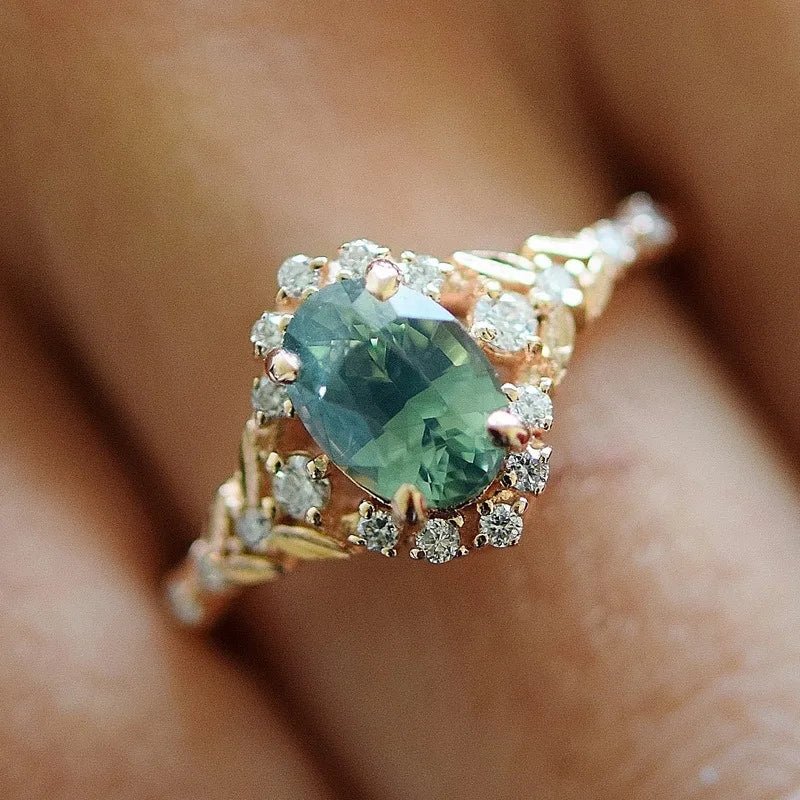 European and American new fashion oval zircon inlaid luxury personality versatile women's ring - Oreela