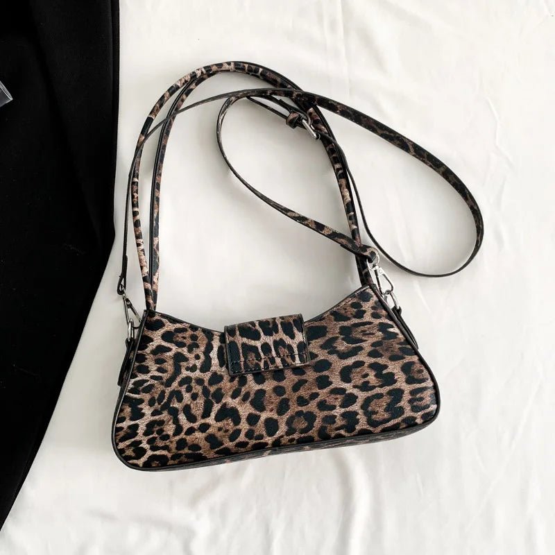 French Style Leopard Print Underarm Bag - Oreela