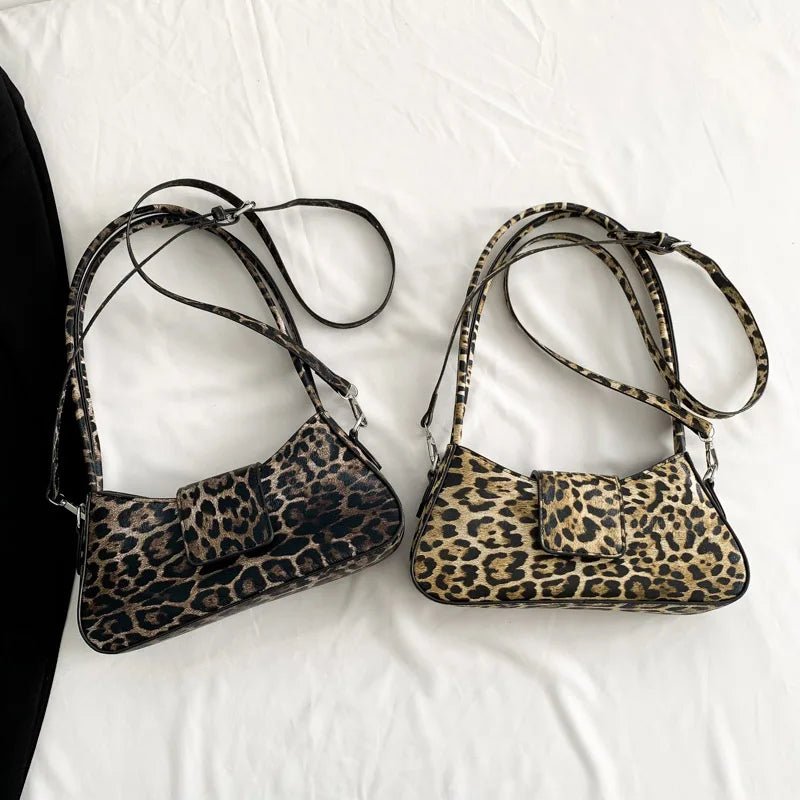 French Style Leopard Print Underarm Bag - Oreela