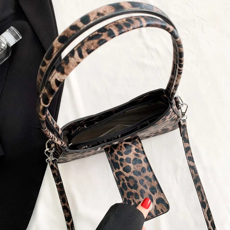 French Style Leopard Print Underarm Bag - Oreela