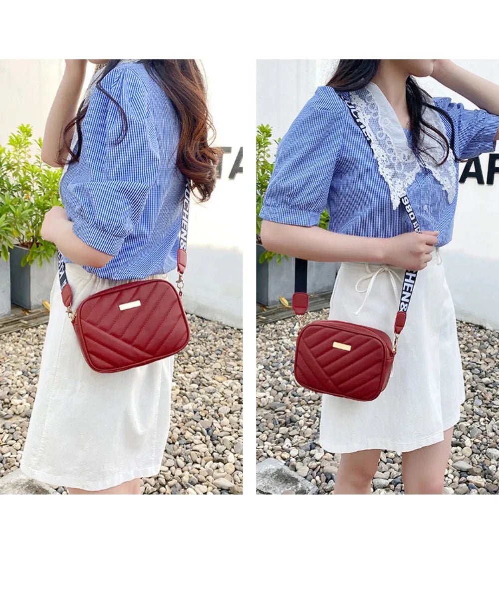 High quality women's PU rolling strip camera bag - Oreela