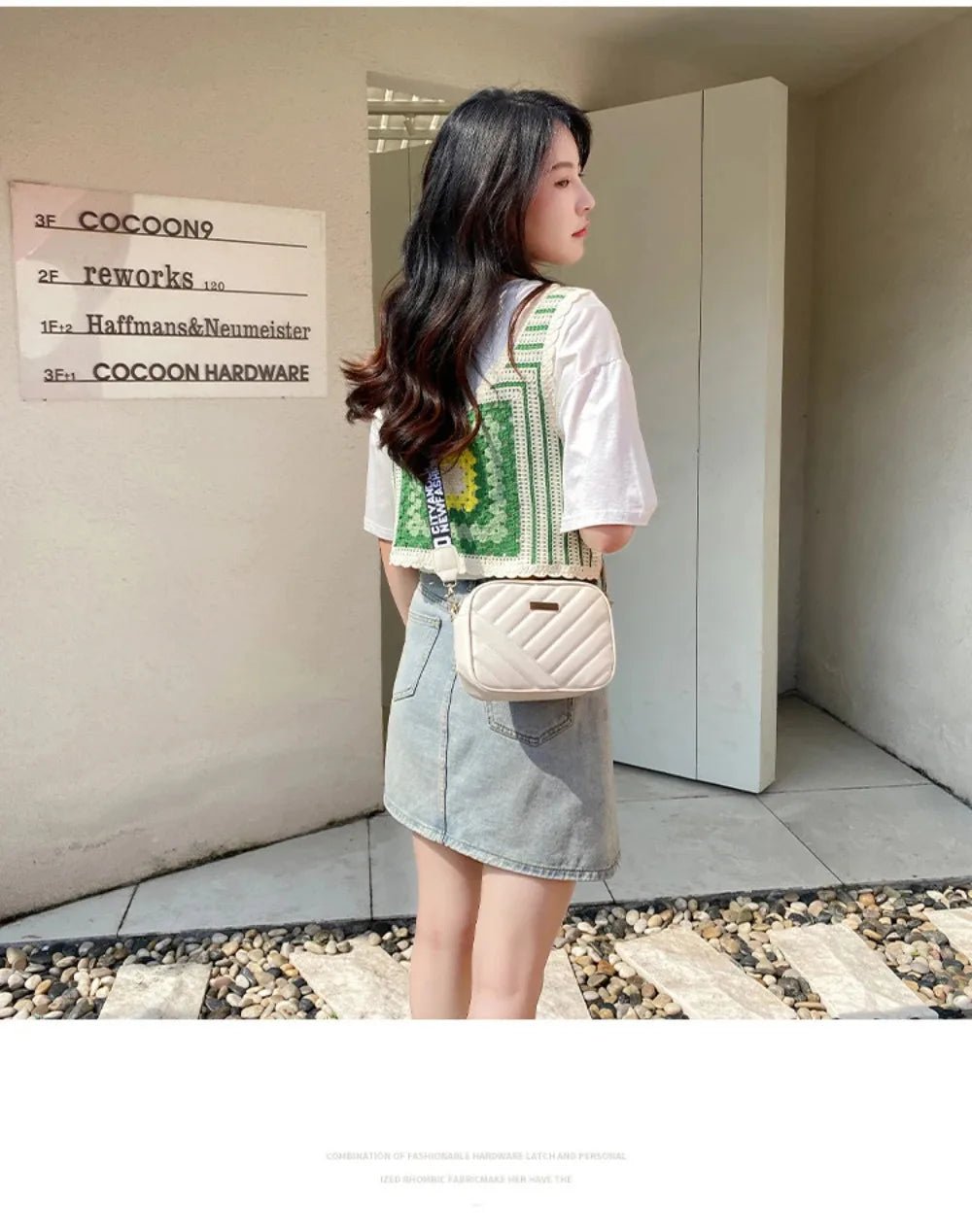 High quality women's PU rolling strip camera bag - Oreela