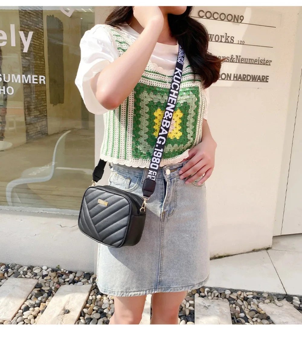 High quality women's PU rolling strip camera bag - Oreela