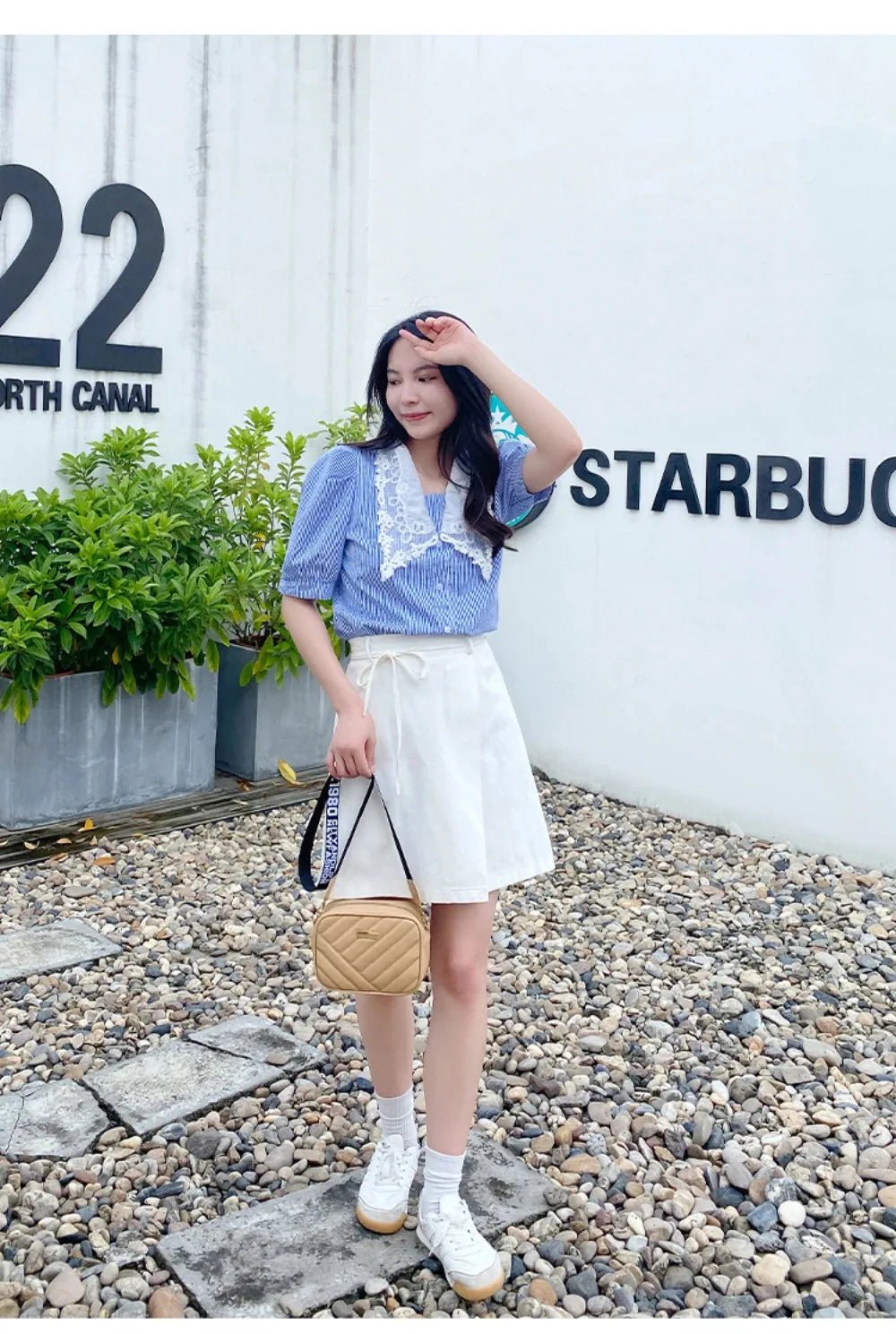 High quality women's PU rolling strip camera bag - Oreela