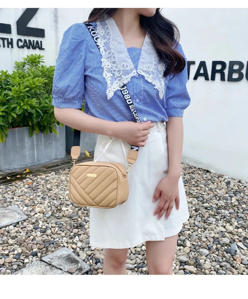 High quality women's PU rolling strip camera bag - Oreela