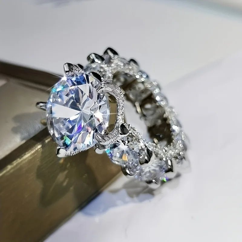 Hot Selling Silver Plated Ring.Zircon Jewelry Wedding Engagement Ring Wholesale Size 6 - 10 - Oreela