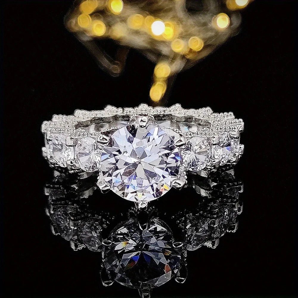 Hot Selling Silver Plated Ring.Zircon Jewelry Wedding Engagement Ring Wholesale Size 6 - 10 - Oreela