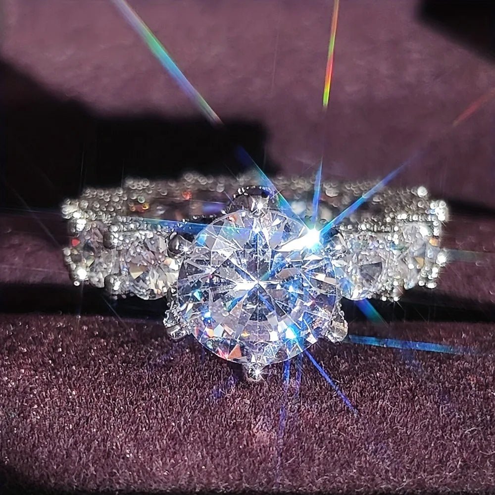 Hot Selling Silver Plated Ring.Zircon Jewelry Wedding Engagement Ring Wholesale Size 6 - 10 - Oreela