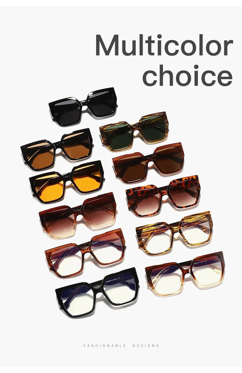 Large Frame Square Sunglasses For Women Trendy Brand Designer - Oreela