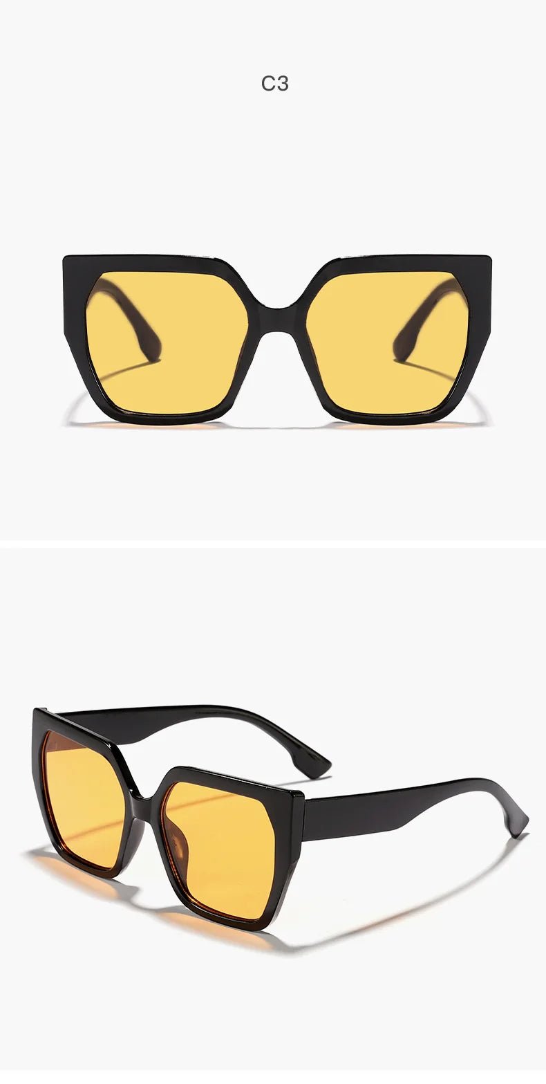 Large Frame Square Sunglasses For Women Trendy Brand Designer - Oreela