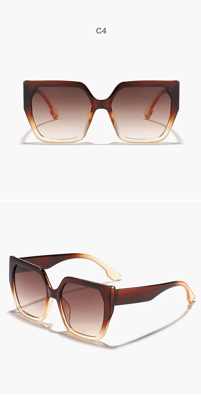 Large Frame Square Sunglasses For Women Trendy Brand Designer - Oreela