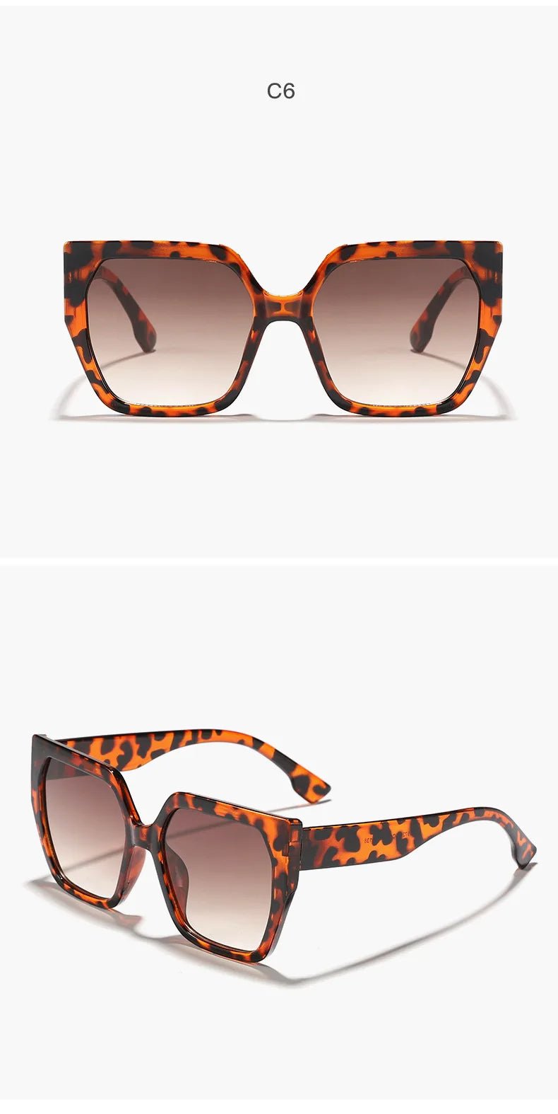 Large Frame Square Sunglasses For Women Trendy Brand Designer - Oreela