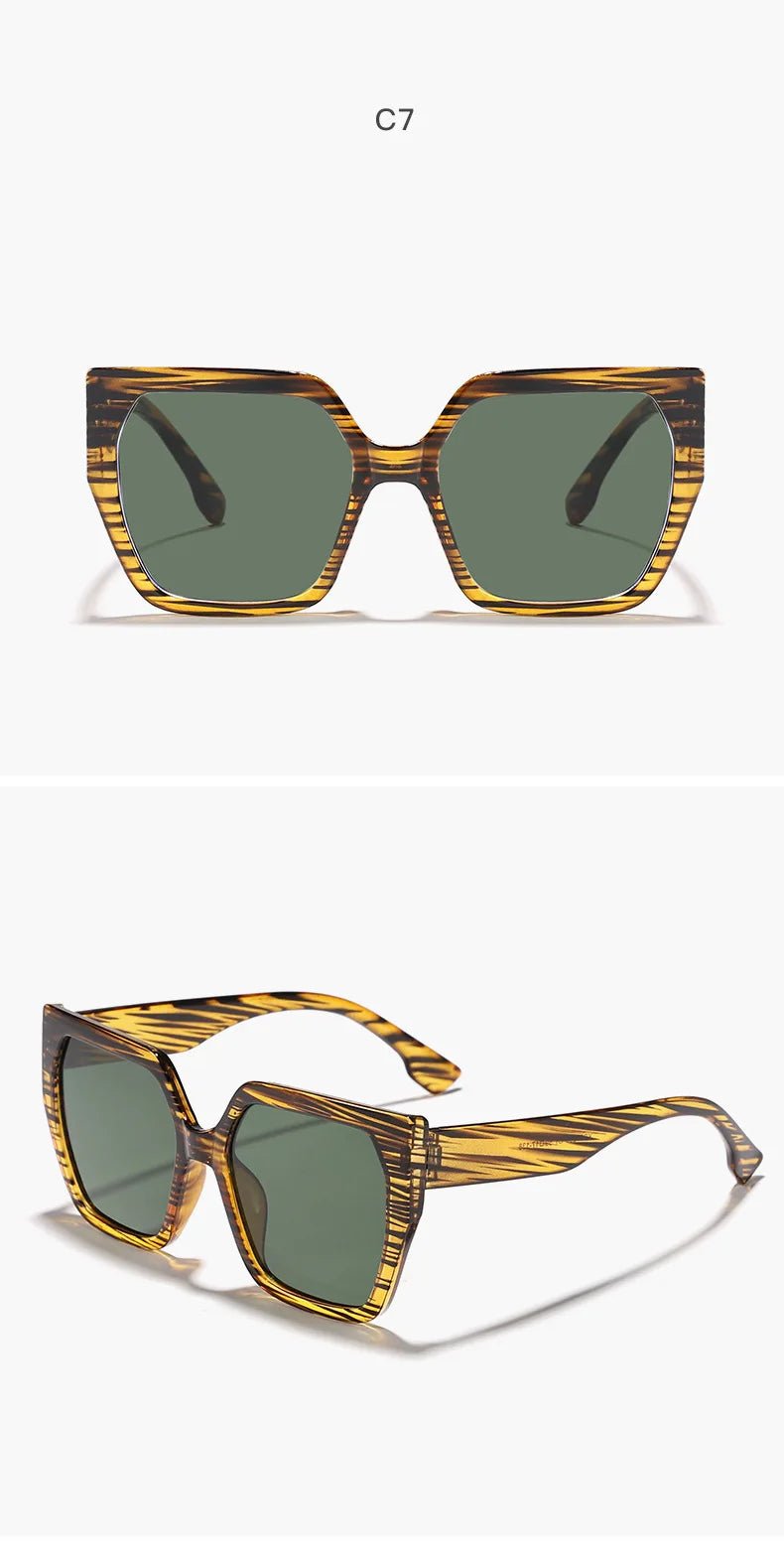 Large Frame Square Sunglasses For Women Trendy Brand Designer - Oreela