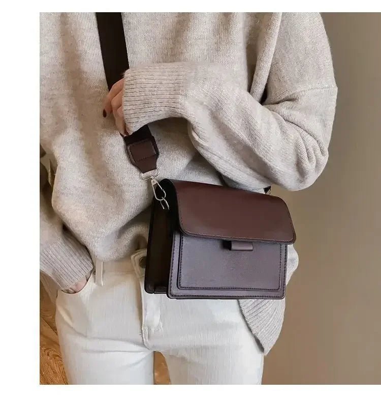 Leather Crossbody Bag Messenger Flap Bag - Oreela