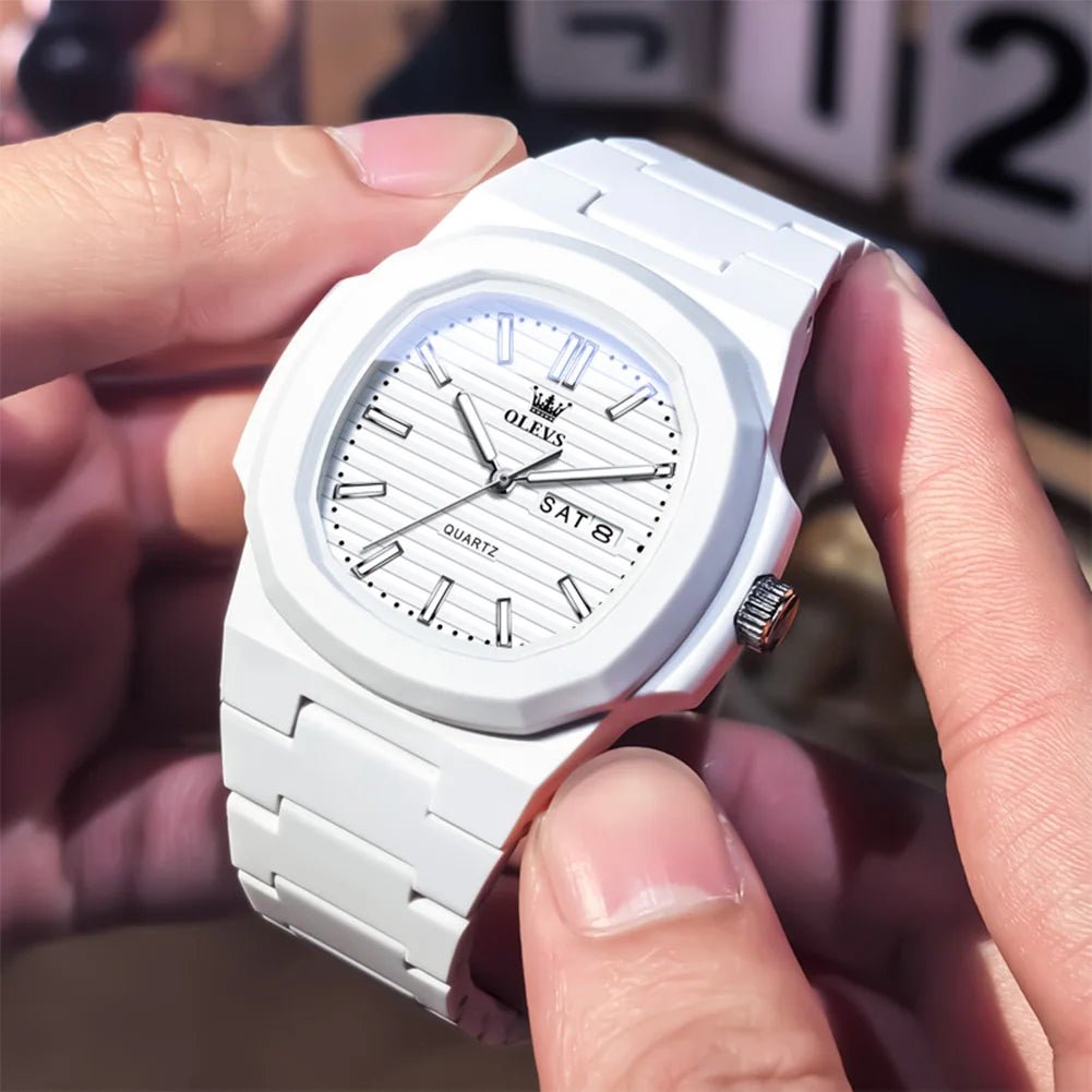 Luxury Luminous Watch for Men White Resin - Oreela
