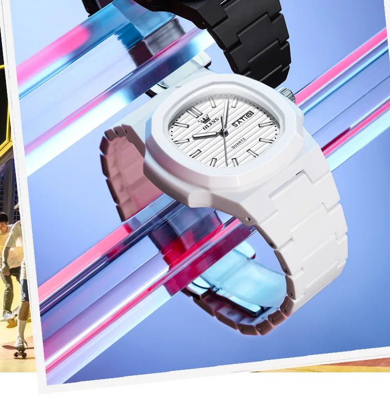 Luxury Luminous Watch for Men White Resin - Oreela