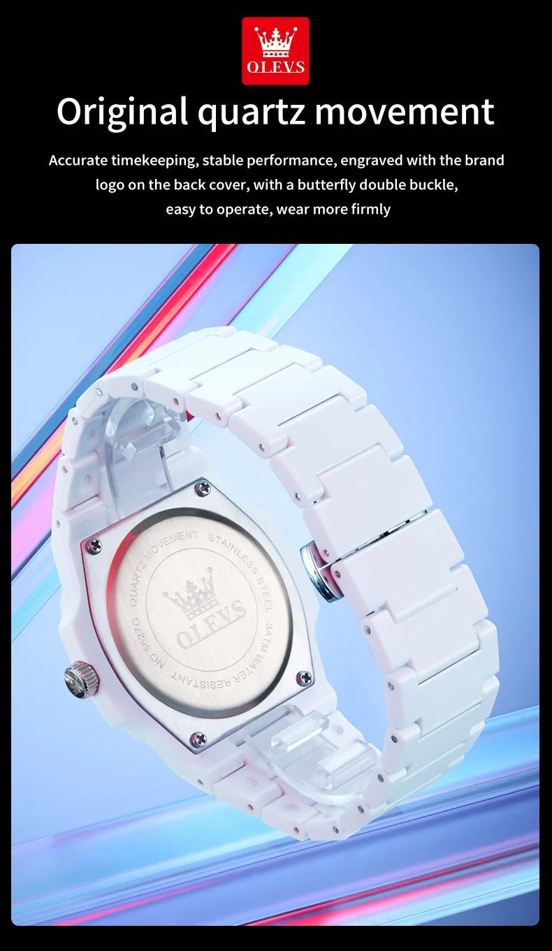 Luxury Luminous Watch for Men White Resin - Oreela