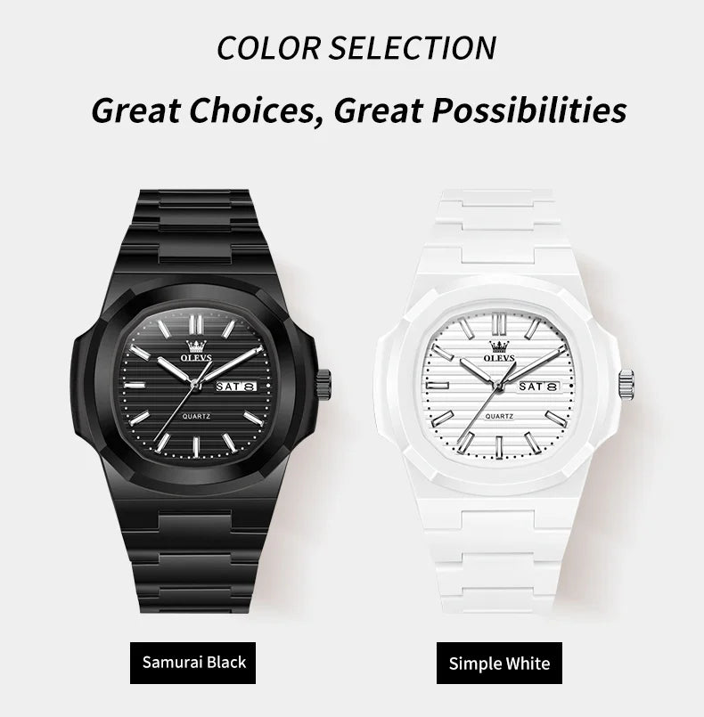 Luxury Luminous Watch for Men White Resin - Oreela