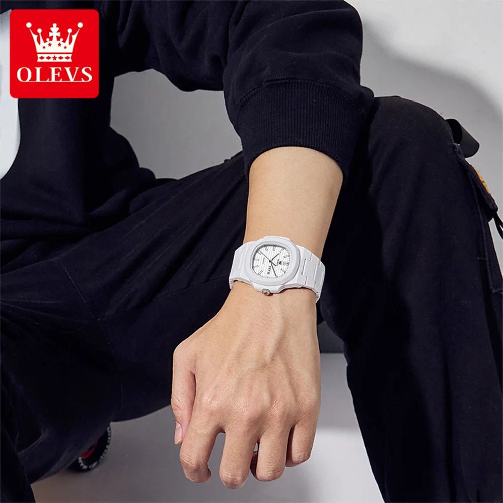 Luxury Luminous Watch for Men White Resin - Oreela