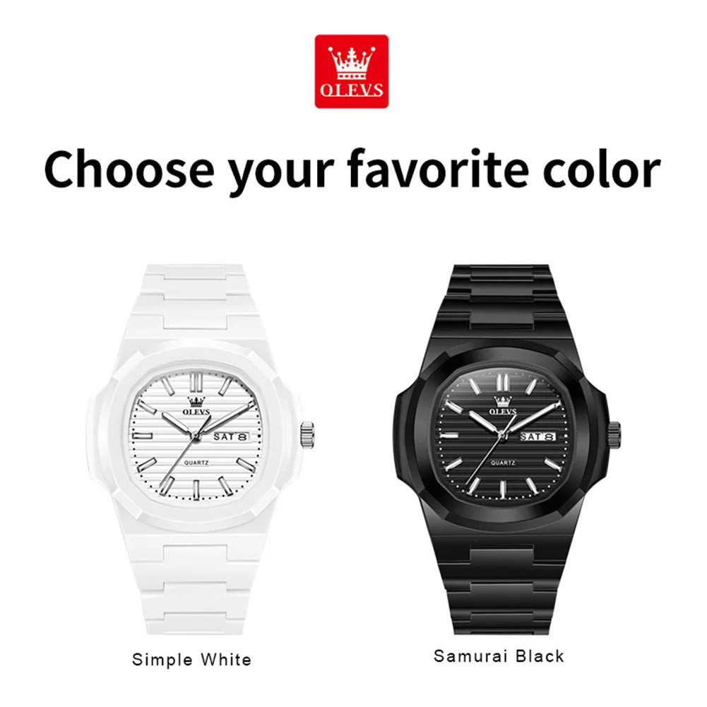Luxury Luminous Watch for Men White Resin - Oreela
