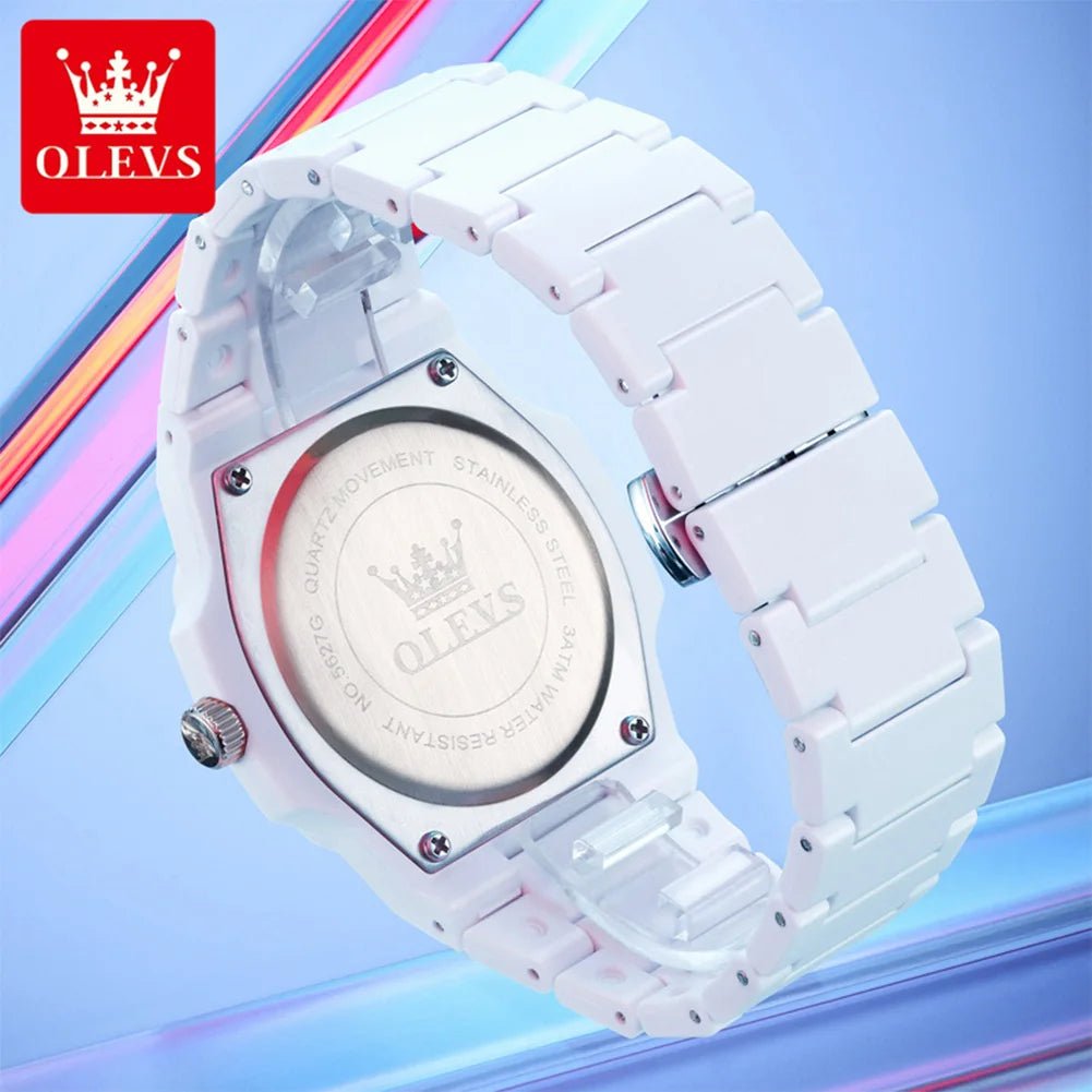 Luxury Luminous Watch for Men White Resin - Oreela