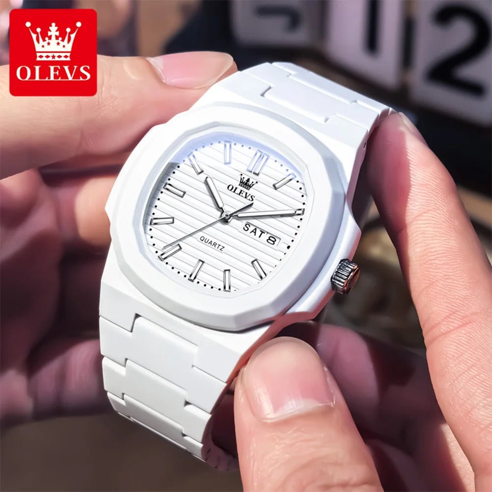 Luxury Luminous Watch for Men White Resin - Oreela