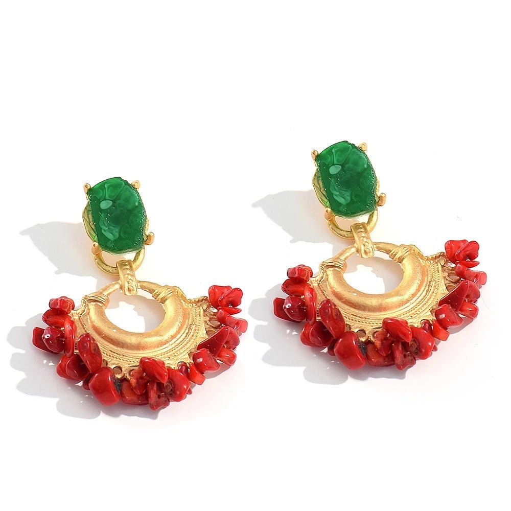 Vintage Rhinestone Drop Earrings - Oreela