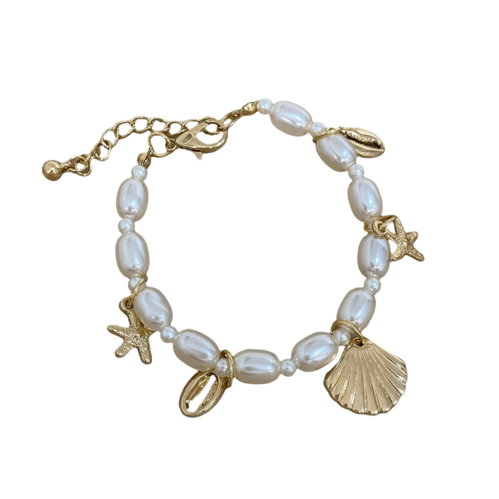 Bohemian Starfish & Shell Pearl Bracelet - Oreela