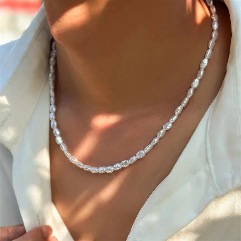 White Royal Pearl Necklace - Oreela