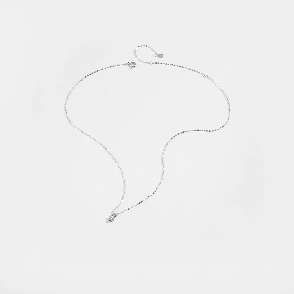 Sterling Silver Heart Padlock Necklace - Oreela