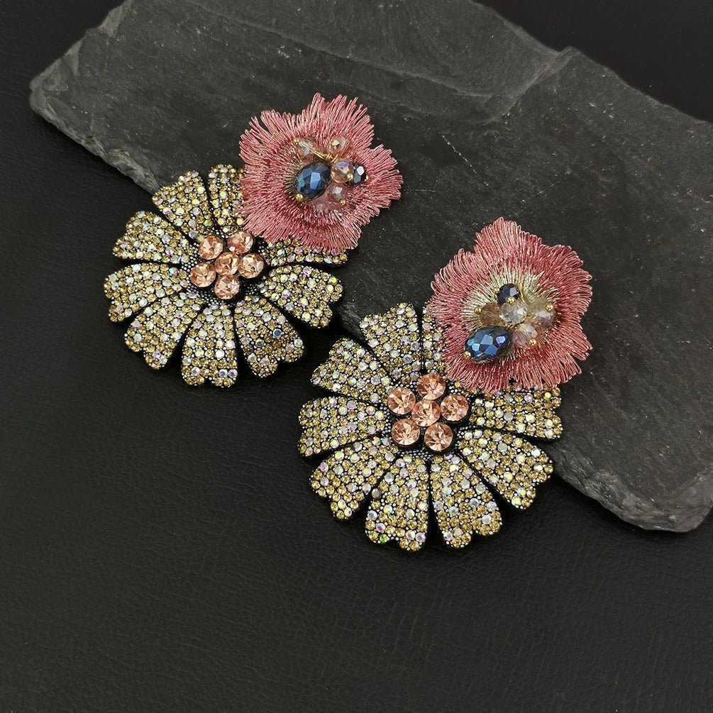 Rhinestone Crystal Dangle Earrings - Oreela