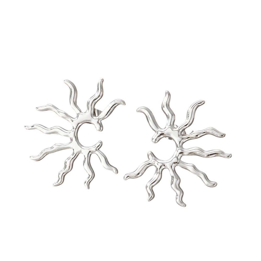 Blazing Sun Sculpted Earrings - Oreela