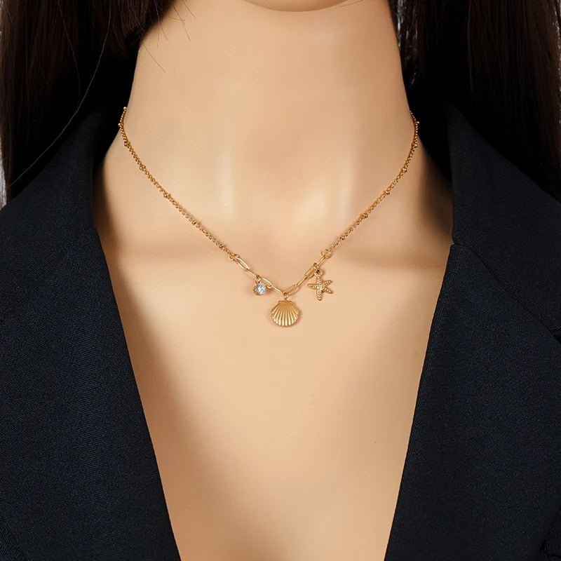 Elegant Sea Shell Pendant Necklace - Oreela