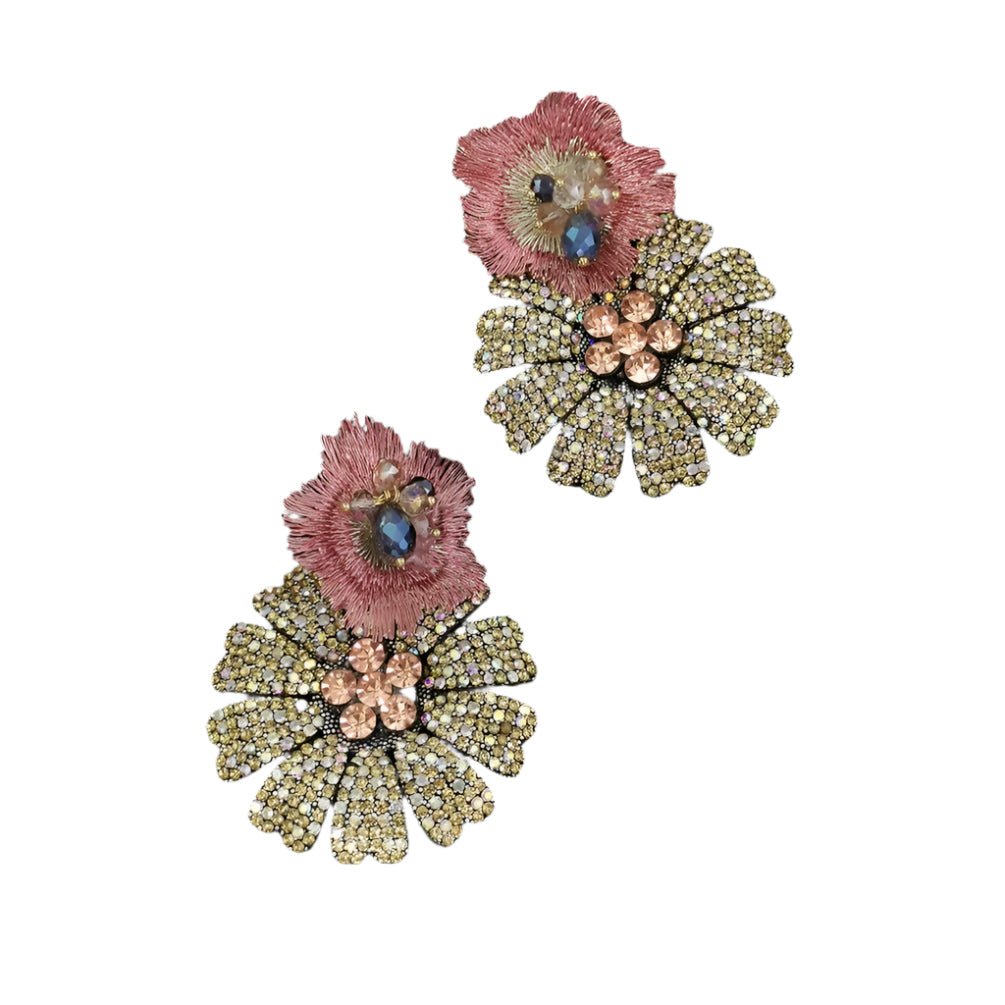 Rhinestone Crystal Dangle Earrings - Oreela