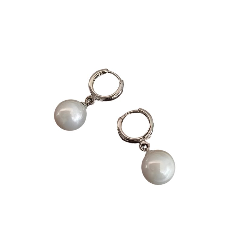 Pearl Drop Hoop Earrings - Oreela