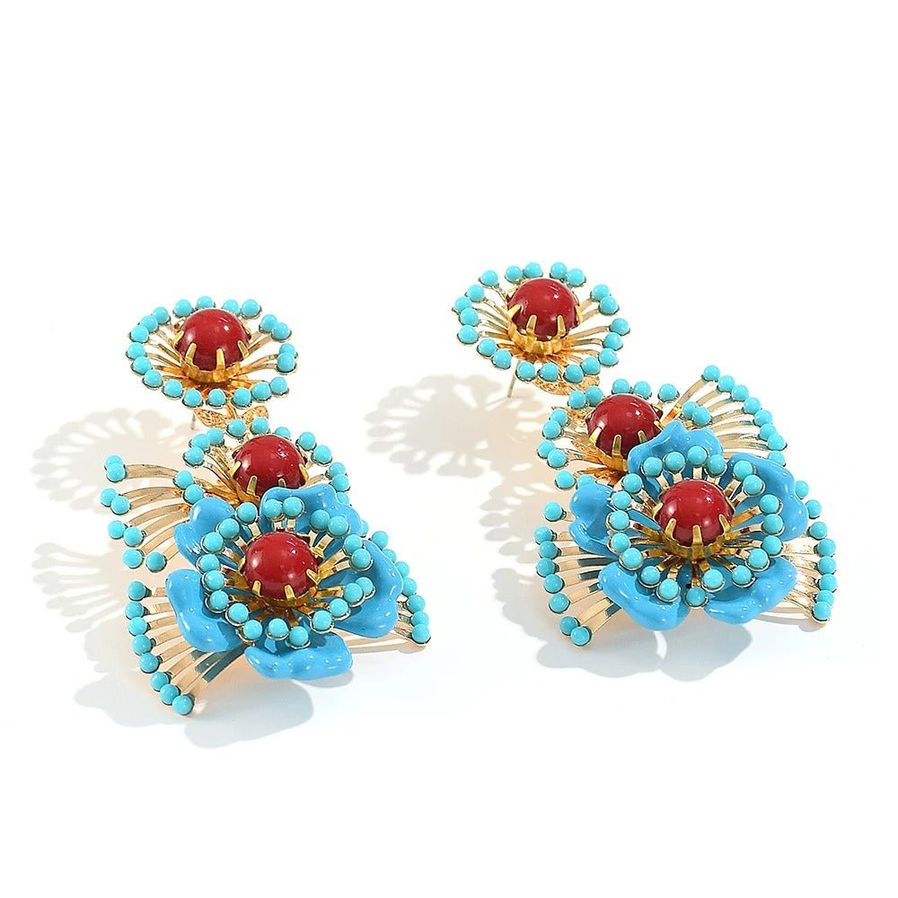 Bohemian Resin Beaded Earrings - Oreela